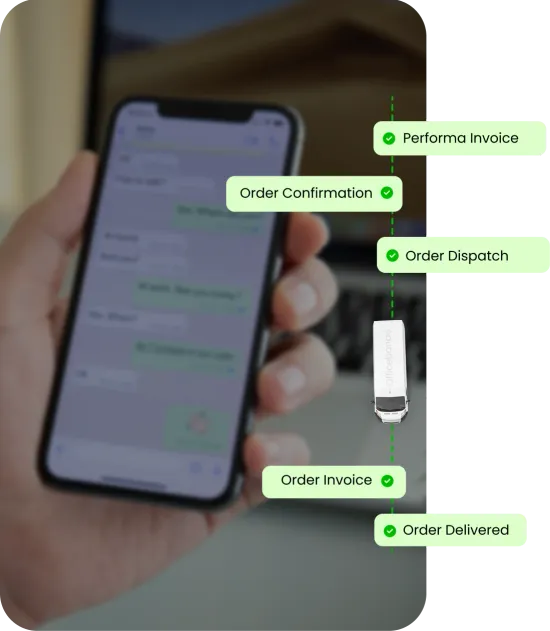 Live WhatsApp order status updates on phone